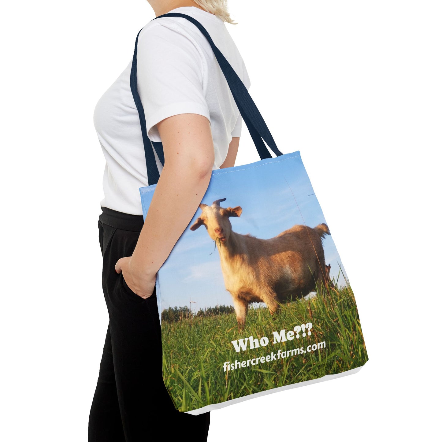 Goat Photo Tote Bag - "Who Me?!?" Farm Animal Reusable Market Bag