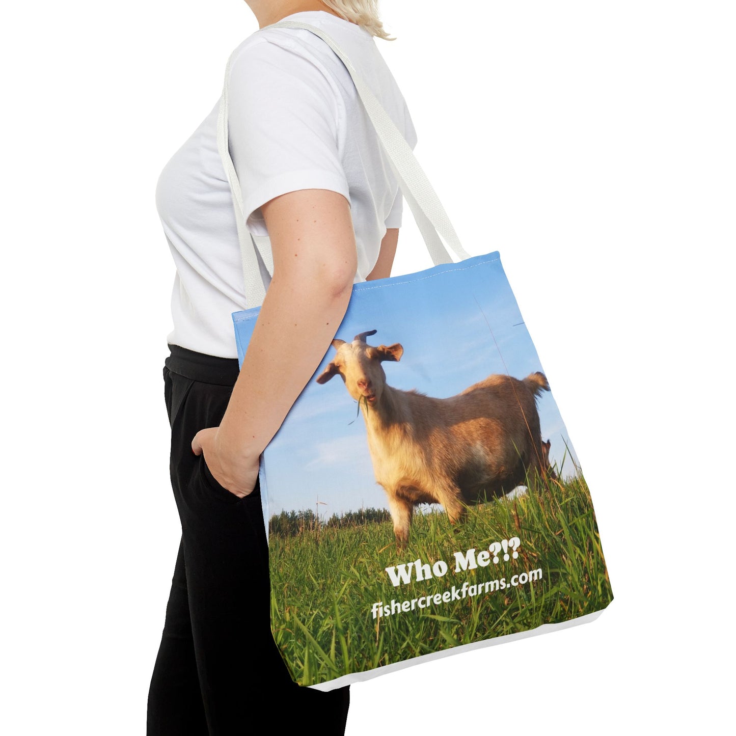 Goat Photo Tote Bag - "Who Me?!?" Farm Animal Reusable Market Bag