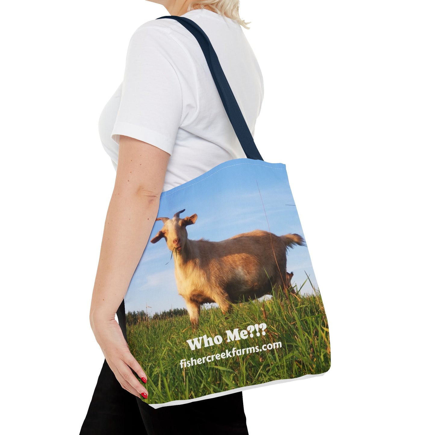 Goat Photo Tote Bag - "Who Me?!?" Farm Animal Reusable Market Bag