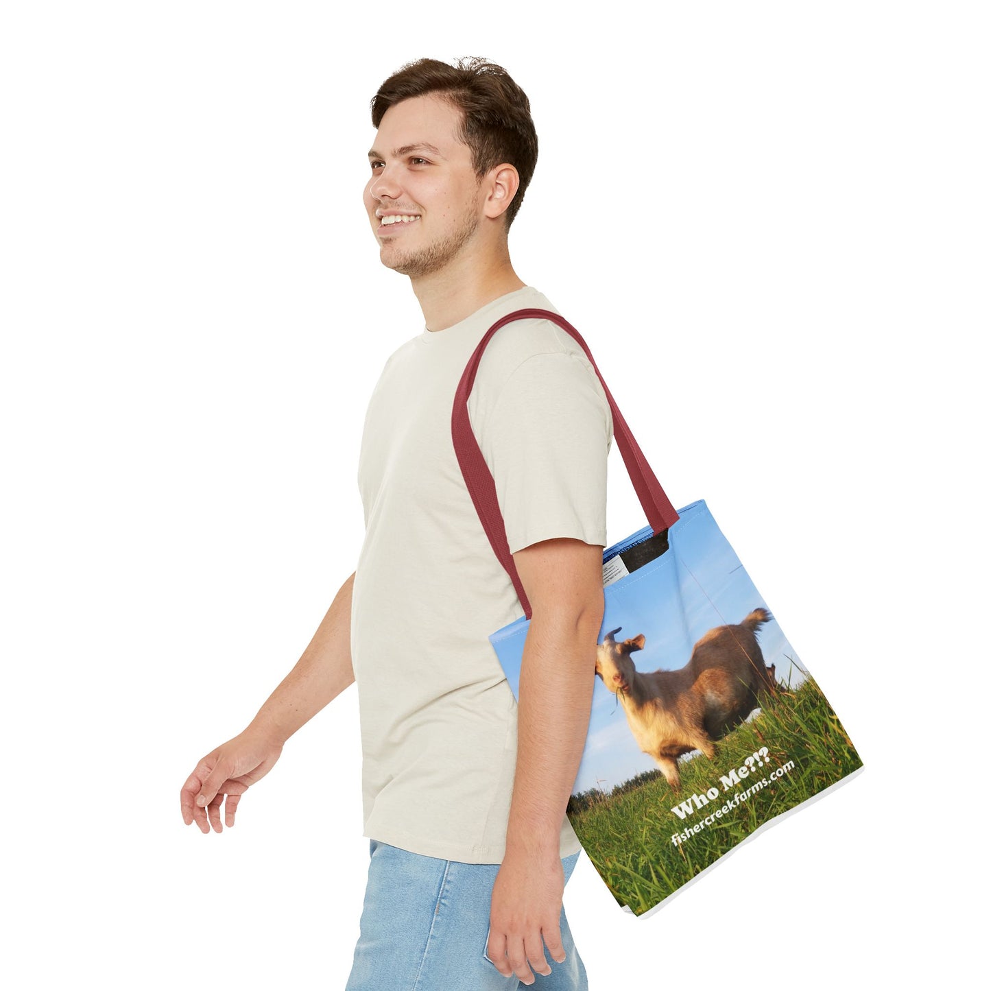 Goat Photo Tote Bag - "Who Me?!?" Farm Animal Reusable Market Bag