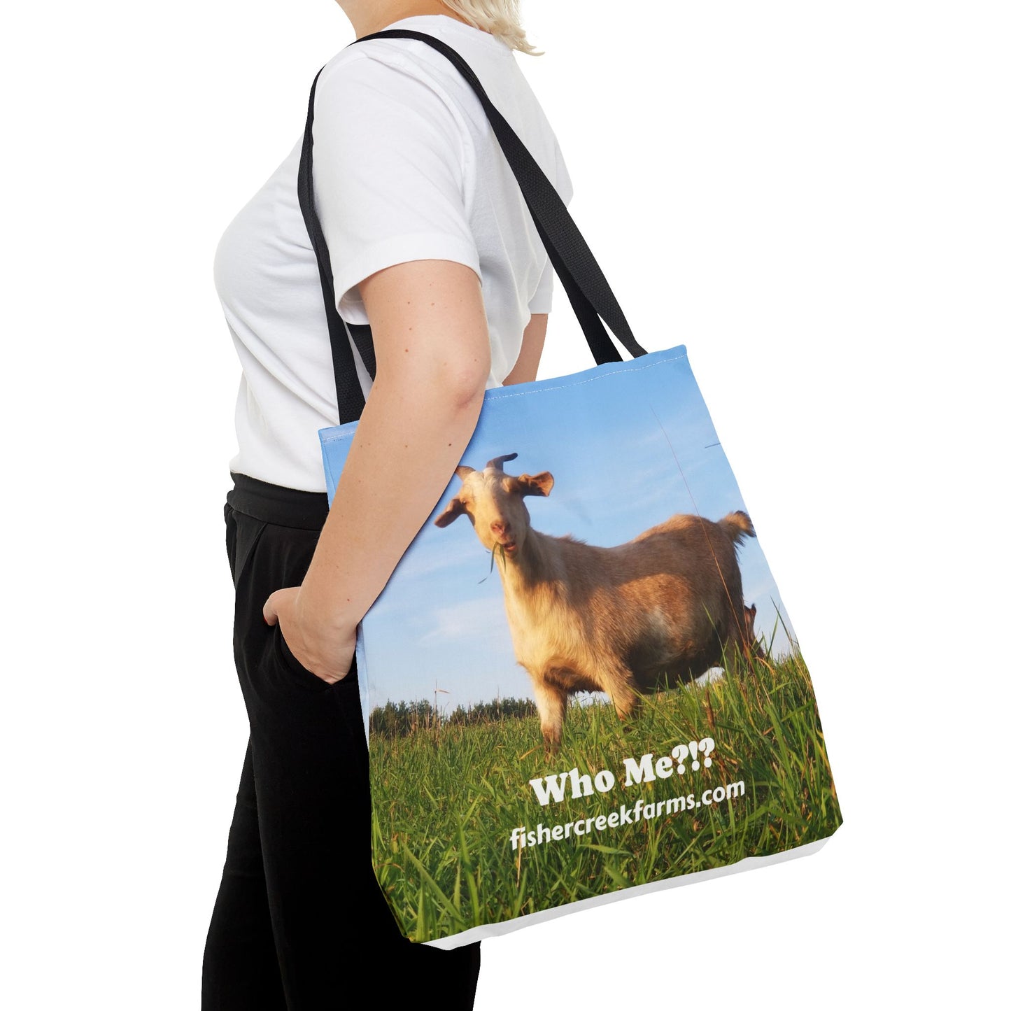 Goat Photo Tote Bag - "Who Me?!?" Farm Animal Reusable Market Bag