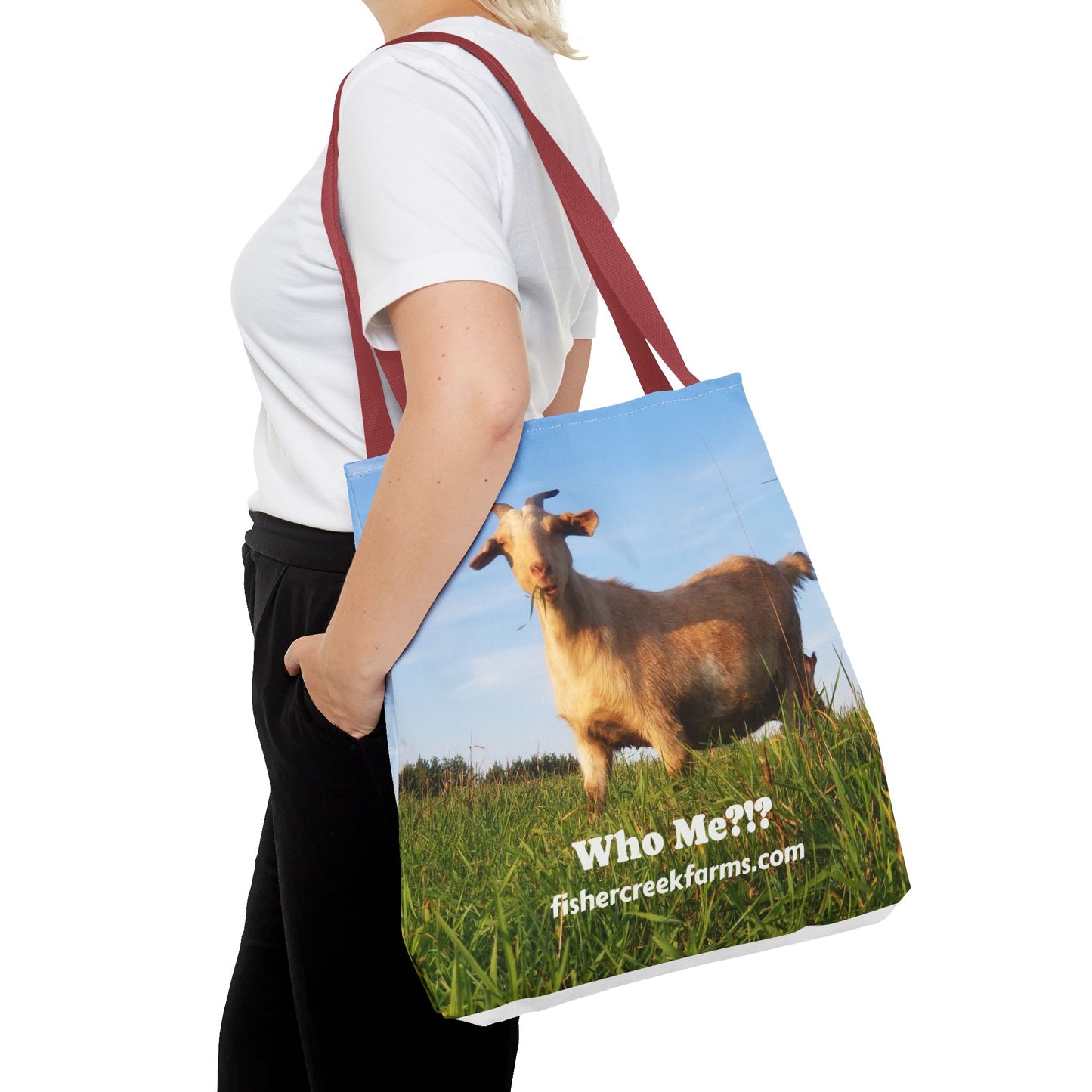 Goat Photo Tote Bag - "Who Me?!?" Farm Animal Reusable Market Bag