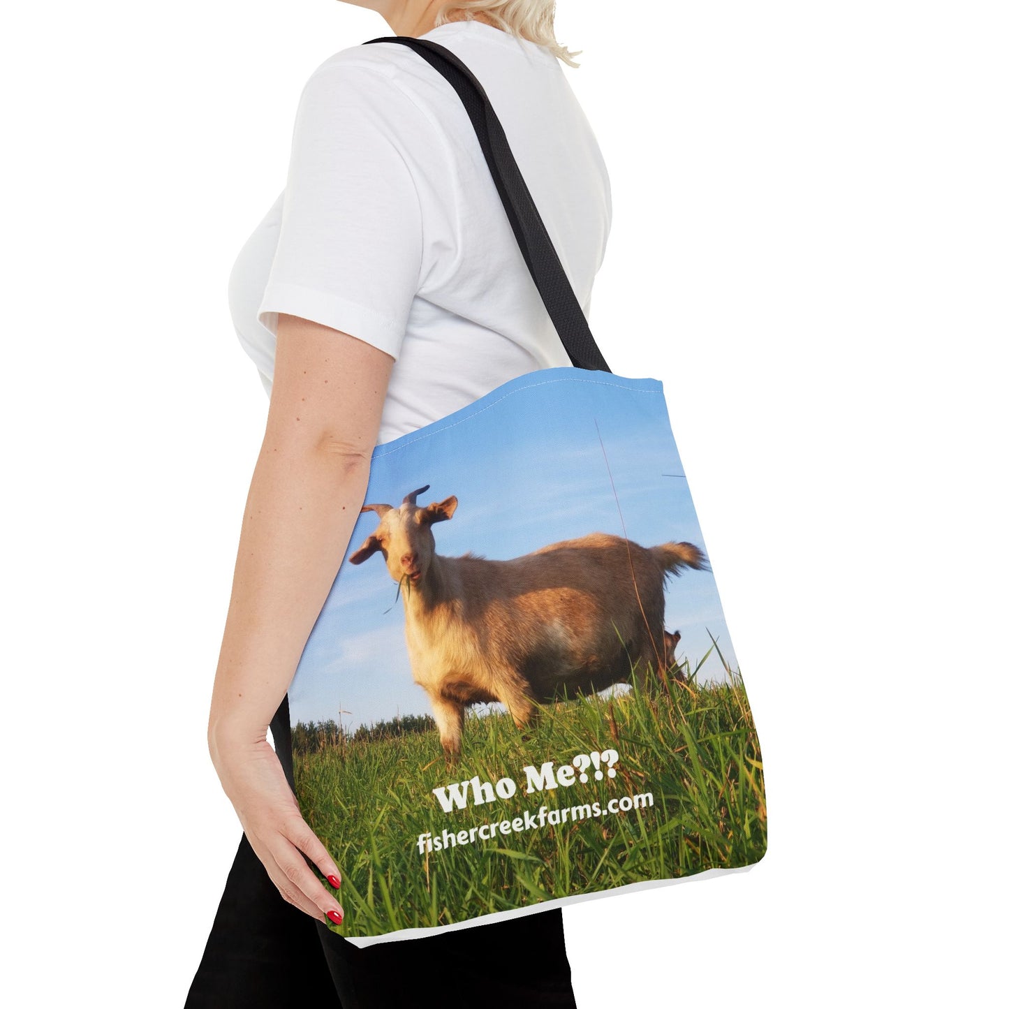Goat Photo Tote Bag - "Who Me?!?" Farm Animal Reusable Market Bag