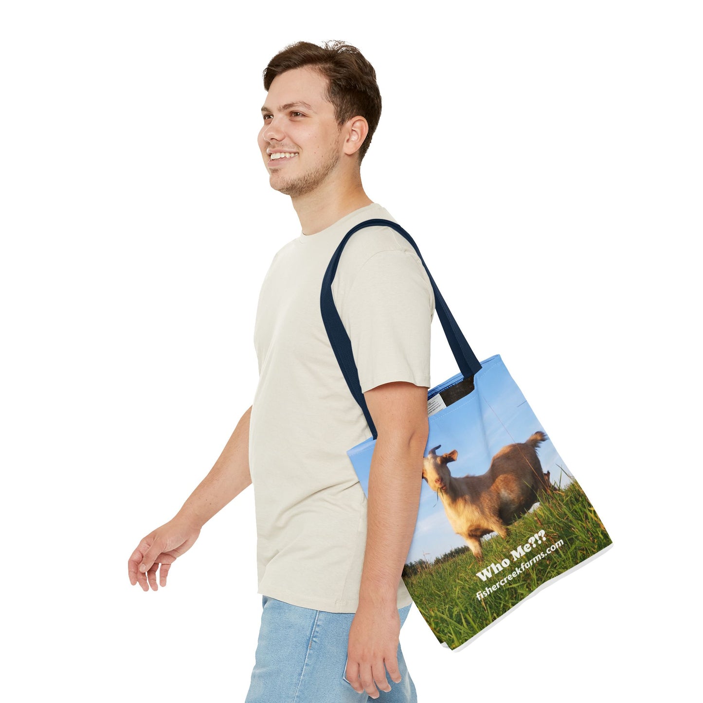 Goat Photo Tote Bag - "Who Me?!?" Farm Animal Reusable Market Bag