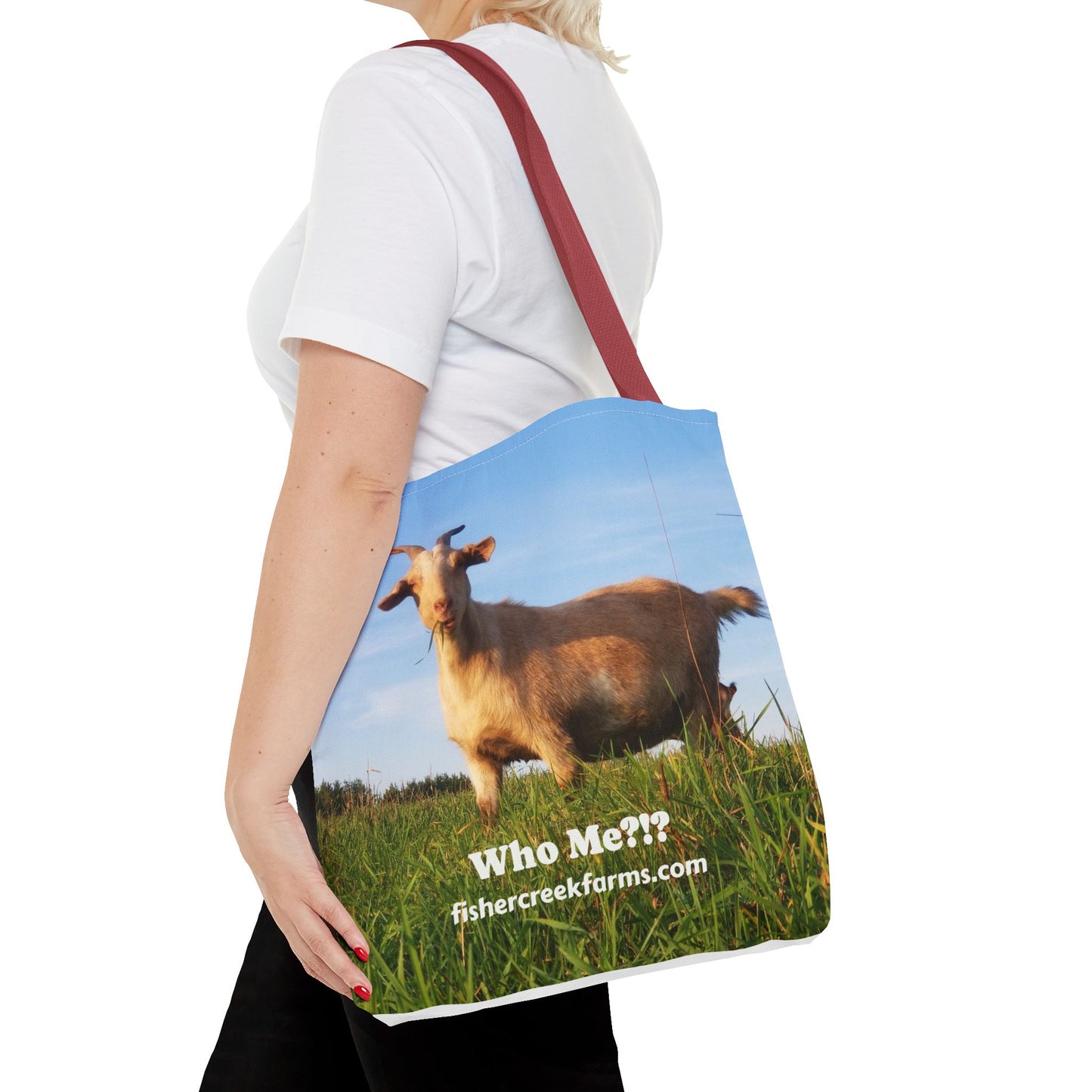 Goat Photo Tote Bag - "Who Me?!?" Farm Animal Reusable Market Bag
