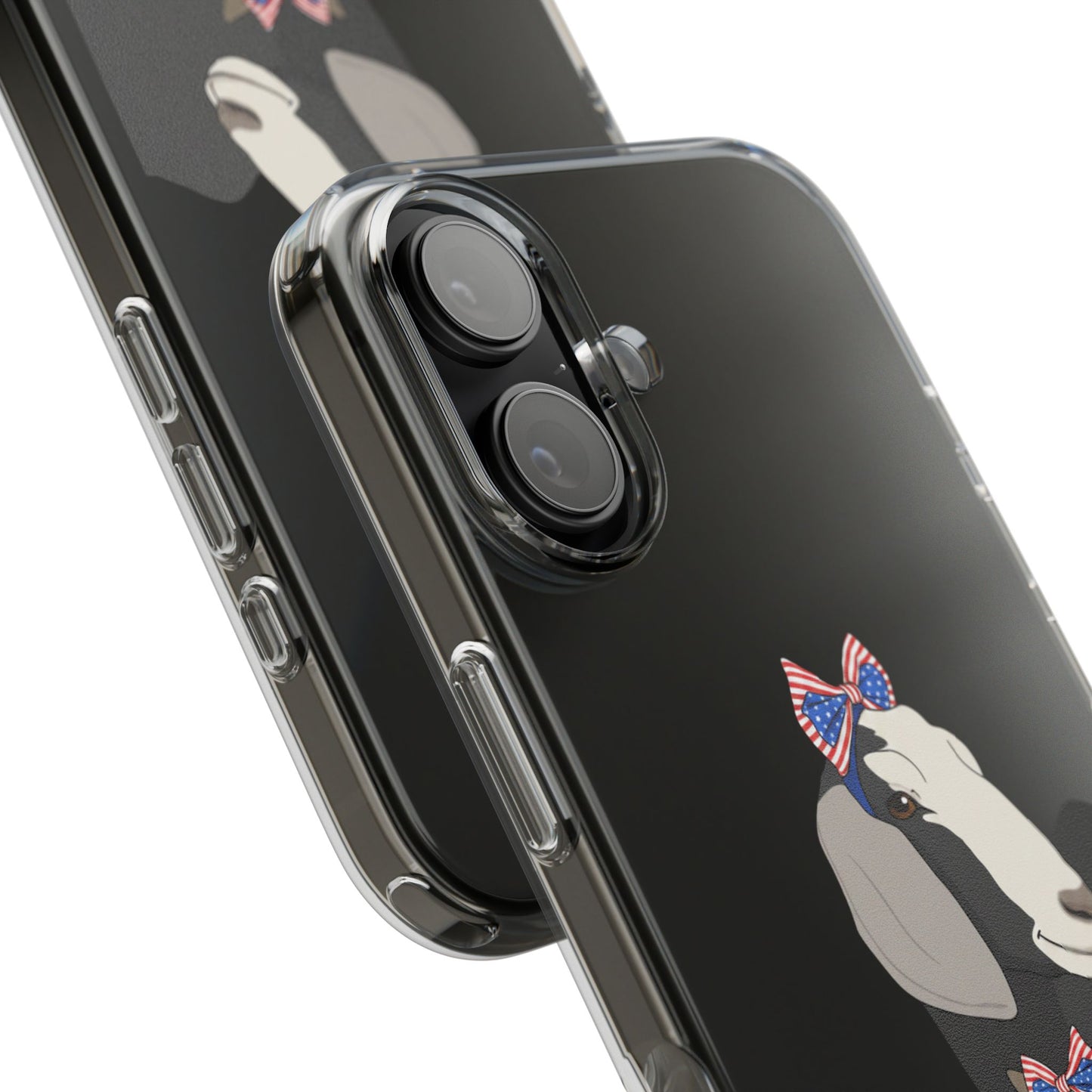 Clear Impact Phone Case — Cute Goats with Patriotic Bow Accessories