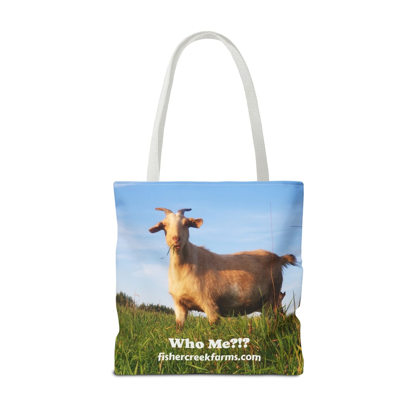 Goat Photo Tote Bag - "Who Me?!?" Farm Animal Reusable Market Bag